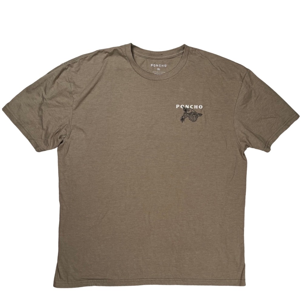 Poncho Quail of North America T-Shirt Mens XL Brown Graphic Tee Bird Hunting